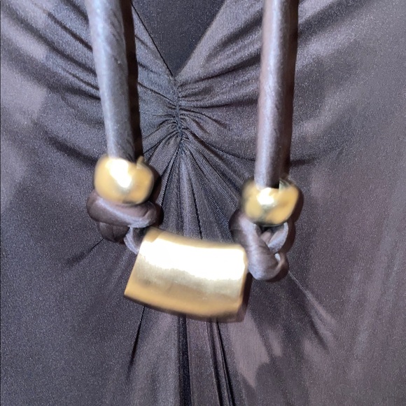 Yigal Azrouel Deep Blue dress with metal necklace - Picture 6 of 10